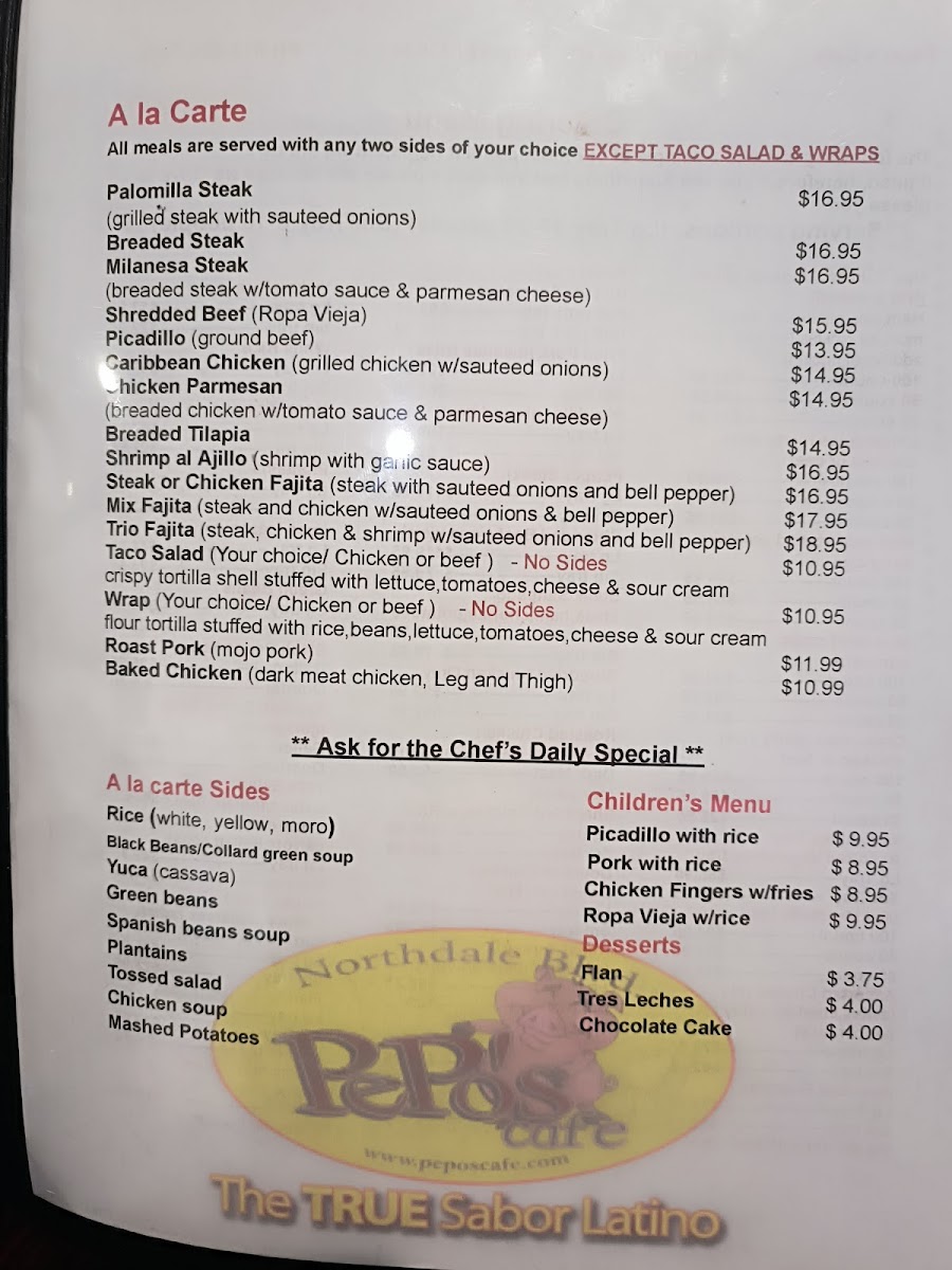 Pepo's Cafe - Northdale Blvd Menu - Image 1